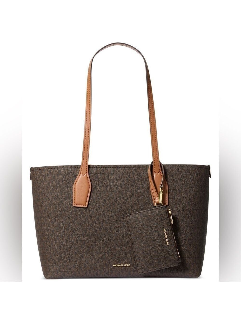 Michael Kors Medium Charlie Tote Acorn Brown Logo NWT - Picture 2 of 16